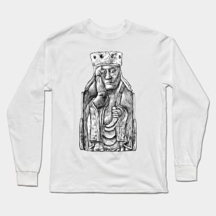 Royal Grace: The Lewis Chessmen Queen Design Long Sleeve T-Shirt